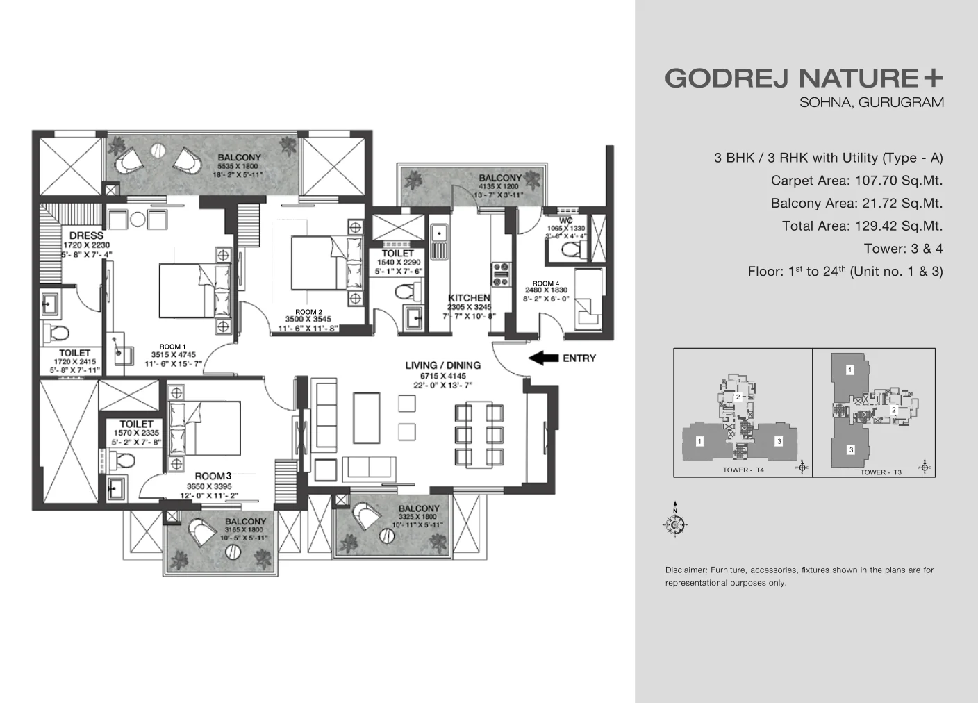 3 BHK + 3T Hero Leafsong Retreat